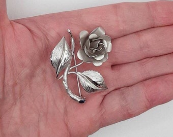 Vintage Sterling Silver 3D Rose Brooch by Boyd Bond - Mothers Day Gift