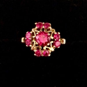 Vintage 10k Man Made Ruby Ring - July ethically sourced Birthstone Jewelry