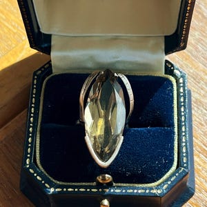 Vintage 8K Gold Quarz Modernistischer Statement-Ring