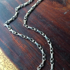 Vintage Handmade Sterling Silver Pocket Watch chain- Gift for Dad