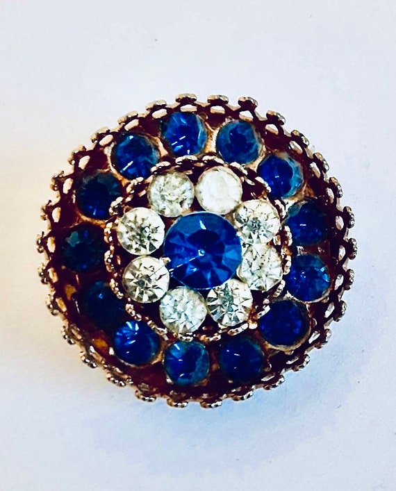 Vintage Coro Costume Jewelry Sapphire and Diamond… - image 1