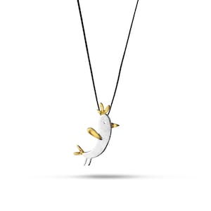 Bird Necklace, Silver Necklace, Charm Necklace, Gift for her, Modern Design, Unique Handmade