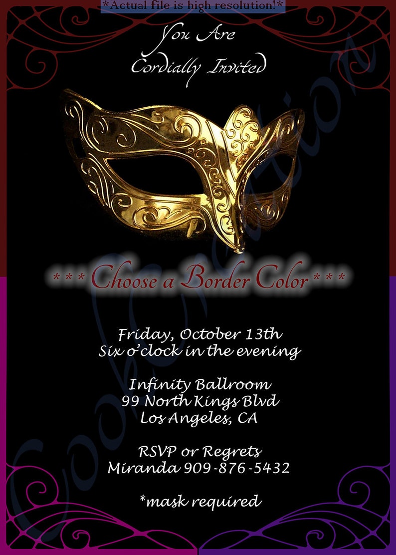 Murder Mystery Masquerade Party Invitation printable Digital File - Etsy