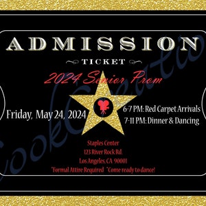 Hollywood/Special Event/Movie Ticket Einladungskarte