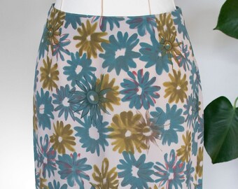 Vintage floral maxi skirt, printed maxi skirt,