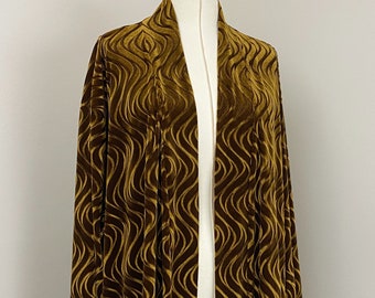 Vintage cardigan, velvet cardigan, embossed patterned, festive wear