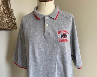 Vintage 2002 The Ohio State University Polo, oversized gray polo shirt, Ohio state t shirt , Ohio state fan wear, osu shirts