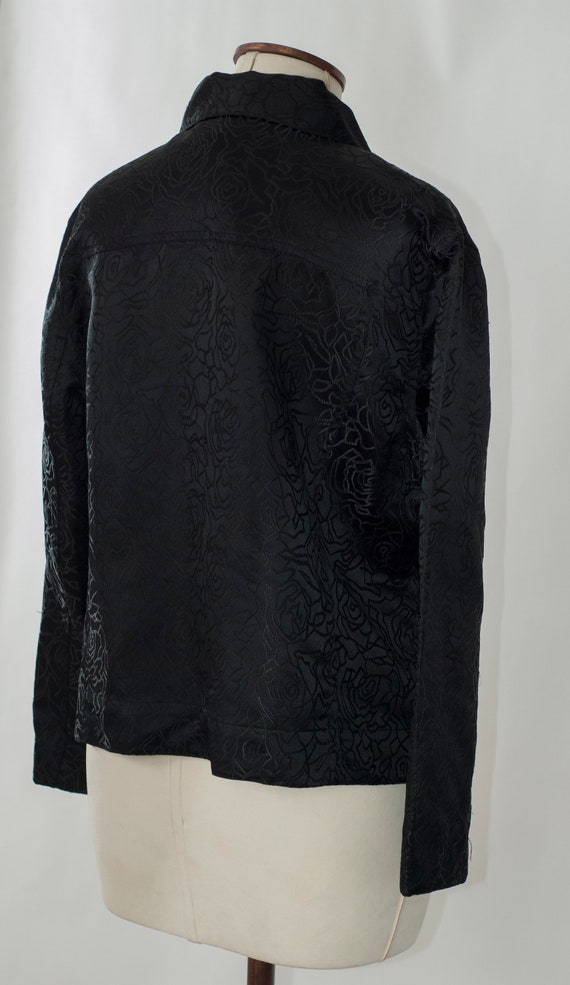 Vintage Jaquard Black Jacket, Minimal Blazer, Min… - image 6