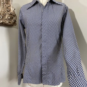 RARE vintage Pierre Cardin Paris New York checkered Oxford tops, vintage Oxford top, tailored button down tops, checkered tops image 3