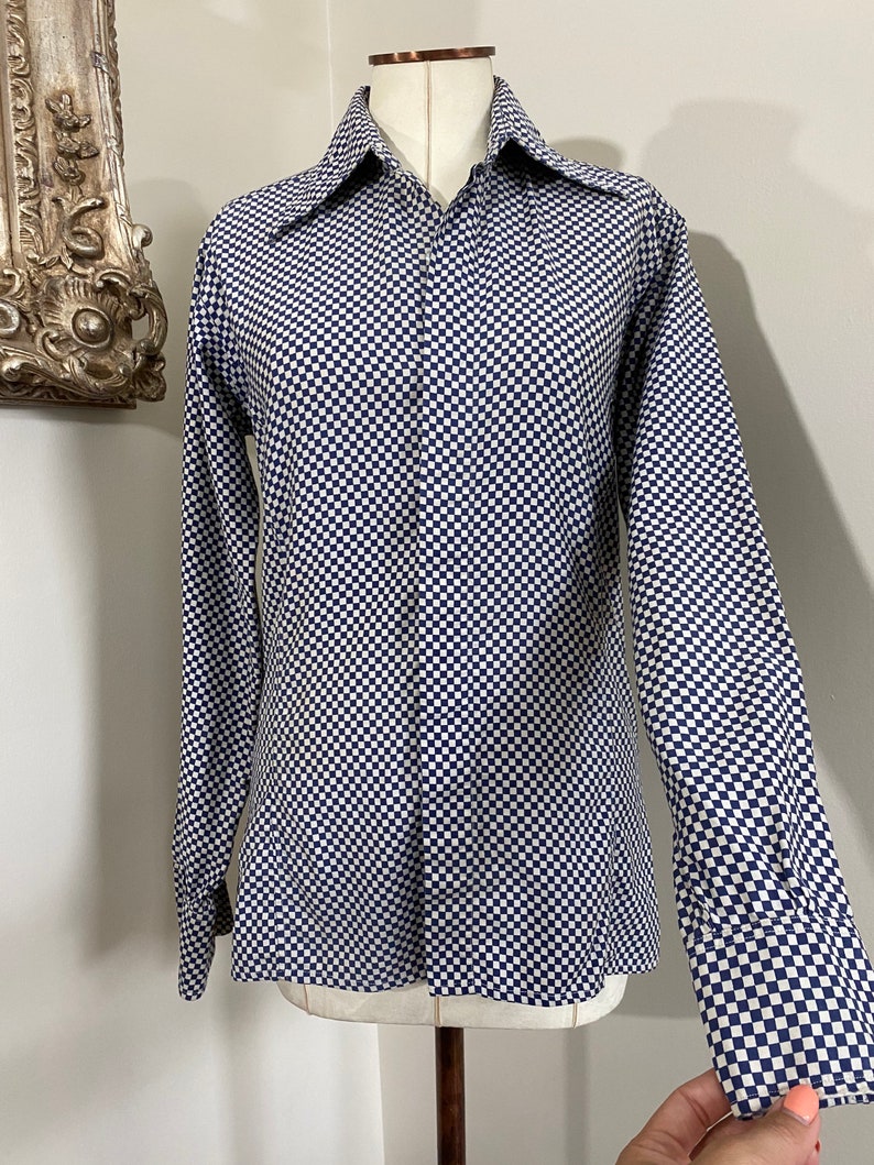 RARE vintage Pierre Cardin Paris New York checkered Oxford tops, vintage Oxford top, tailored button down tops, checkered tops image 3