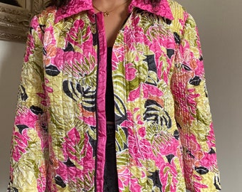 Rare micro pleat jacket, Women’s plisse jackets, Women’s textured jackets, vintage reversible jackets, floral jackets, pink jackets, vintage