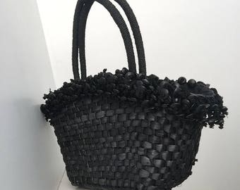 Black Woven Market Bag
