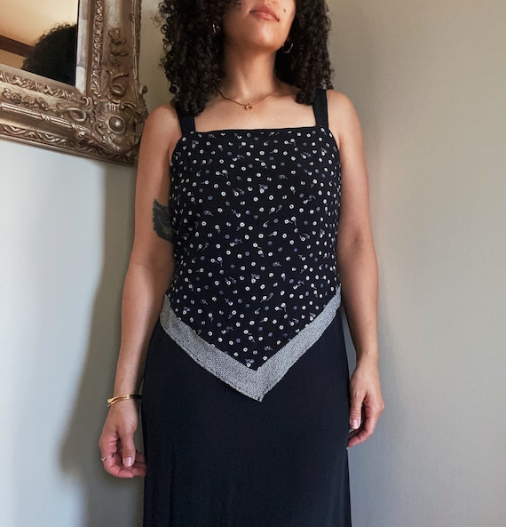 Vintage sleeveless maxi dress, womens black maxi d