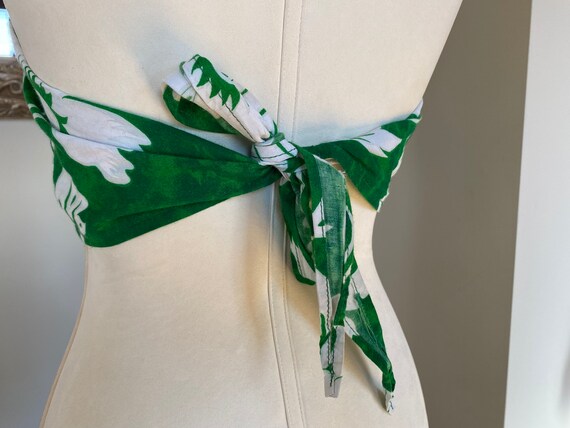 Green and white womens halter top, summer halter … - image 3