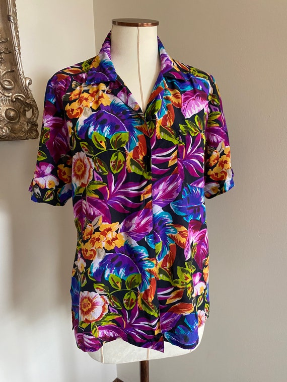 Vintage floral print tops, button up tops,vintage… - image 7