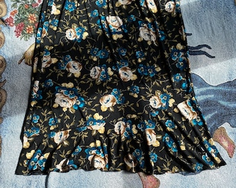 Vintage plus size floral skirt, 2x floral skirt, date night skirt, vintage skirt