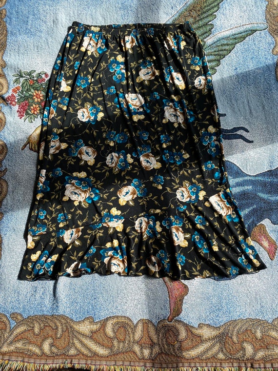 Vintage plus size floral skirt, 2x floral skirt, d