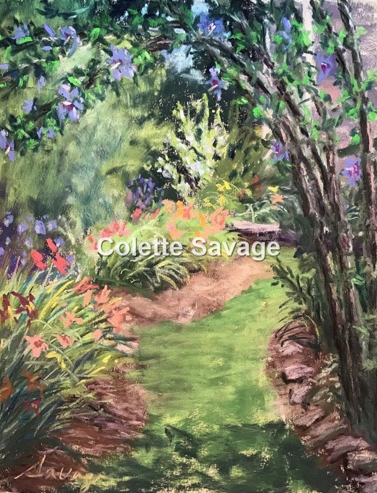 Cottage Gardens Original Pastel Painting by Colette Savage Etsy