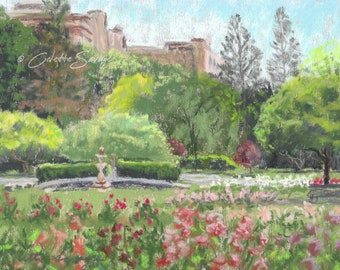 Roses in Maplewood Garden - High Quality Giclee Print