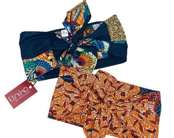 Ensemble bandeau cheveux femme et chouchou pour cheveux fait de Dashiki africain - Etnika accessoires cheveux femmes