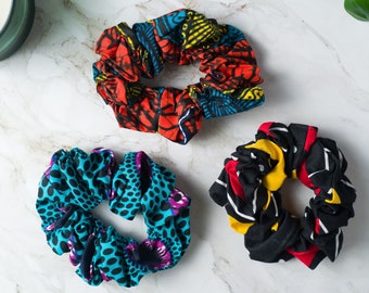 African Bundle ankara print jumbo scrunchies- Etnika hair accessories gift for women