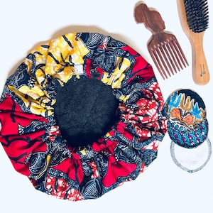 Microwavable Deep Conditioning Hair Cap – African Print | Etnika Hair Bonnet | Bath & Beauty | Curly Hair treatment