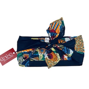 Svart afrohårsturban för kvinnor - Etnika ankara turban - Present till henne