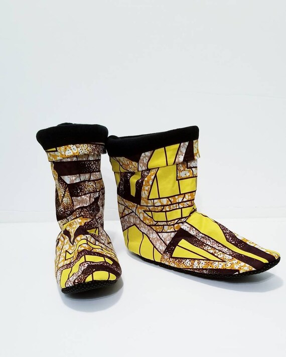 yellow boot slippers