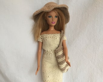バービー用手編み人形ドレスと帽子セット - Etsy 日本