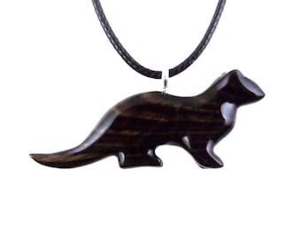 Hand Carved Wooden Sea Otter Pendant Necklace - Totem Animal Jewelry Gift for Men & Women