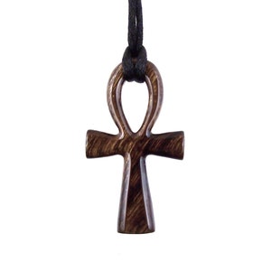 Ankh Necklace, Hand Carved Wooden Ankh Pendant for Men or Women ...