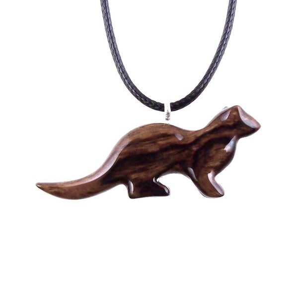 Sea Otter Pendant, Hand Carved Wooden Otter Necklace for Men or Women, Wood Animal Necklace, Nautical Jewelry