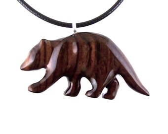 Hand Carved Raccoon Pendant, Wooden Raccoon Necklace, Wood Animal Pendant, Spirit Animal Jewelry for Men Women