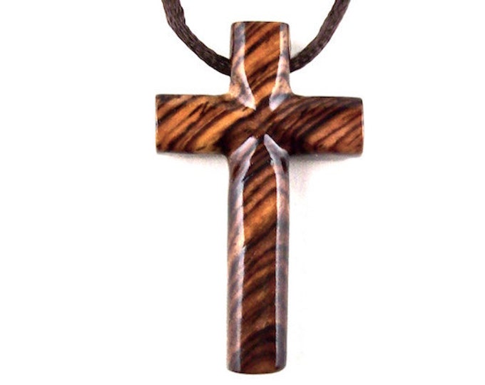 Wood Cross Necklace Wooden Cross Pendant Mens Cross Etsy