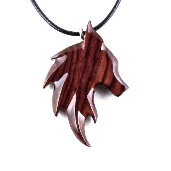 Wooden Fox Pendant, Fox Necklace, Hand Carved Woodland Pendant, Totem Spirit Animal Jewelry