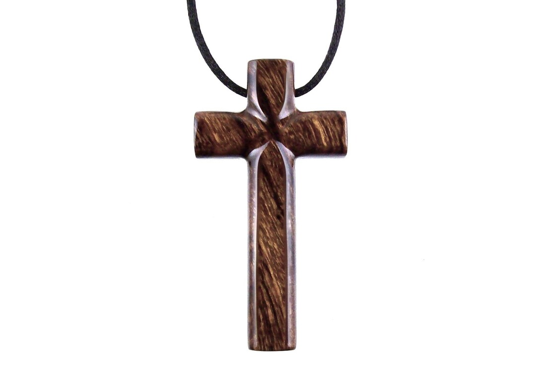 Large Wooden Cross Pendant Hand Carved Mens Wood Cross - Etsy