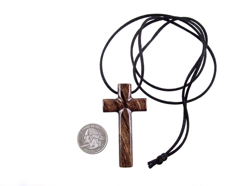 Large Wooden Cross Pendant Hand Carved Mens Wood Cross Etsy
