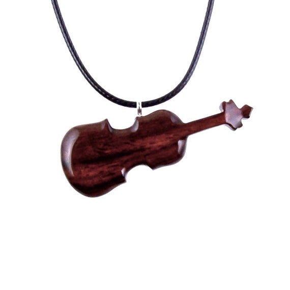 Collier de violon, pendentif de violon en bois sculpté à la main, bijoux en  bois d'instrument de musique, cadeau de violoniste unique en son genre -   France