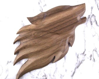 Wolf Wall Hanging, Hand Carved Wooden Animal Wall Decor, Handmade Wood Art Decoration