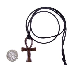 Ankh Necklace, Hand Carved Wooden Ankh Pendant for Men or Women ...