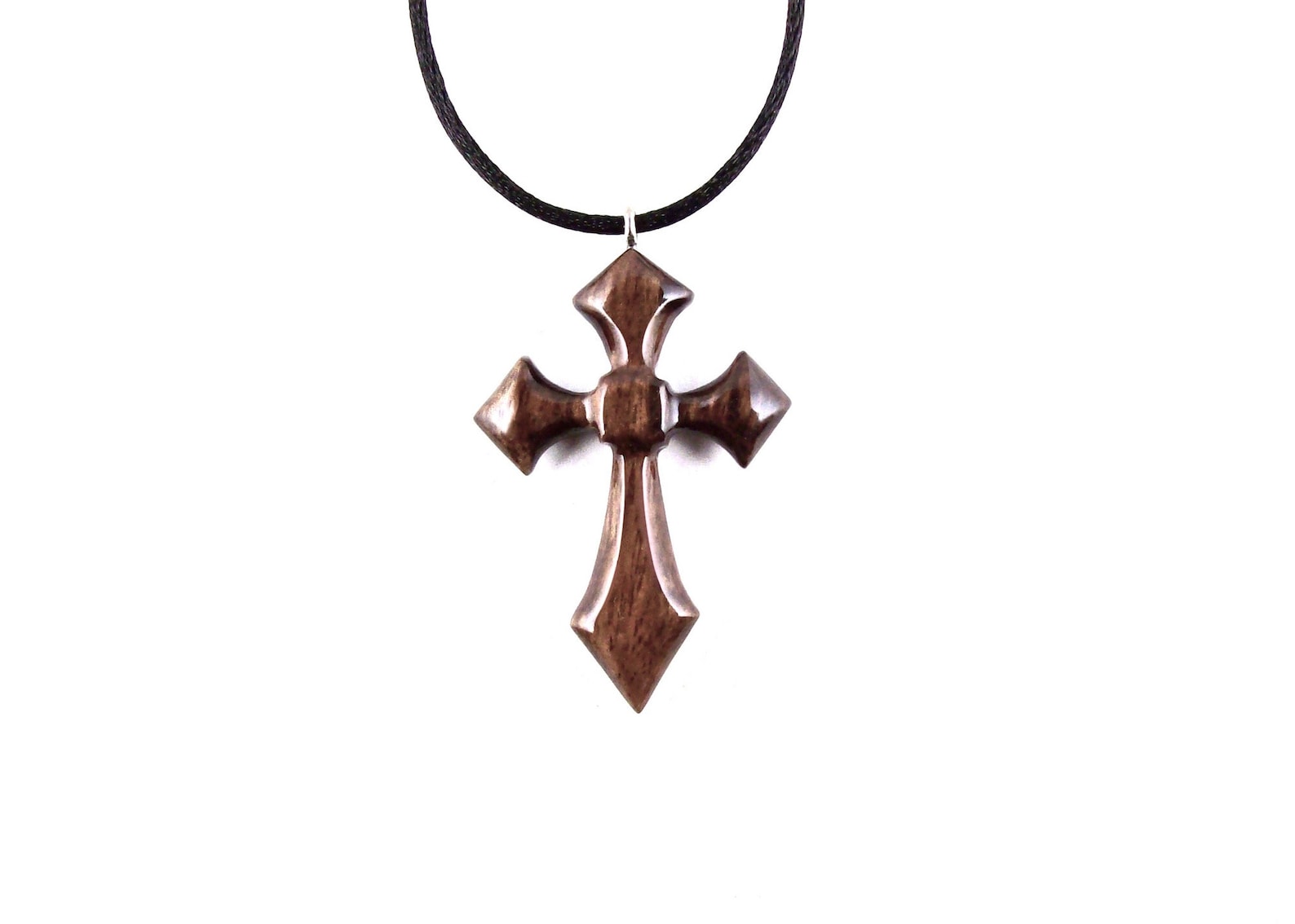 Wood Cross Necklace for Men Hand Carved Wooden Cross Pendant Etsy