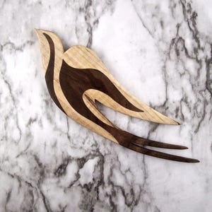 Swallow Wall Decoration, Wooden Bird Wall Hanging, Handmade Nursery Room Wood Art Decor, 5th Anniversary Gift, Housewarming Gift