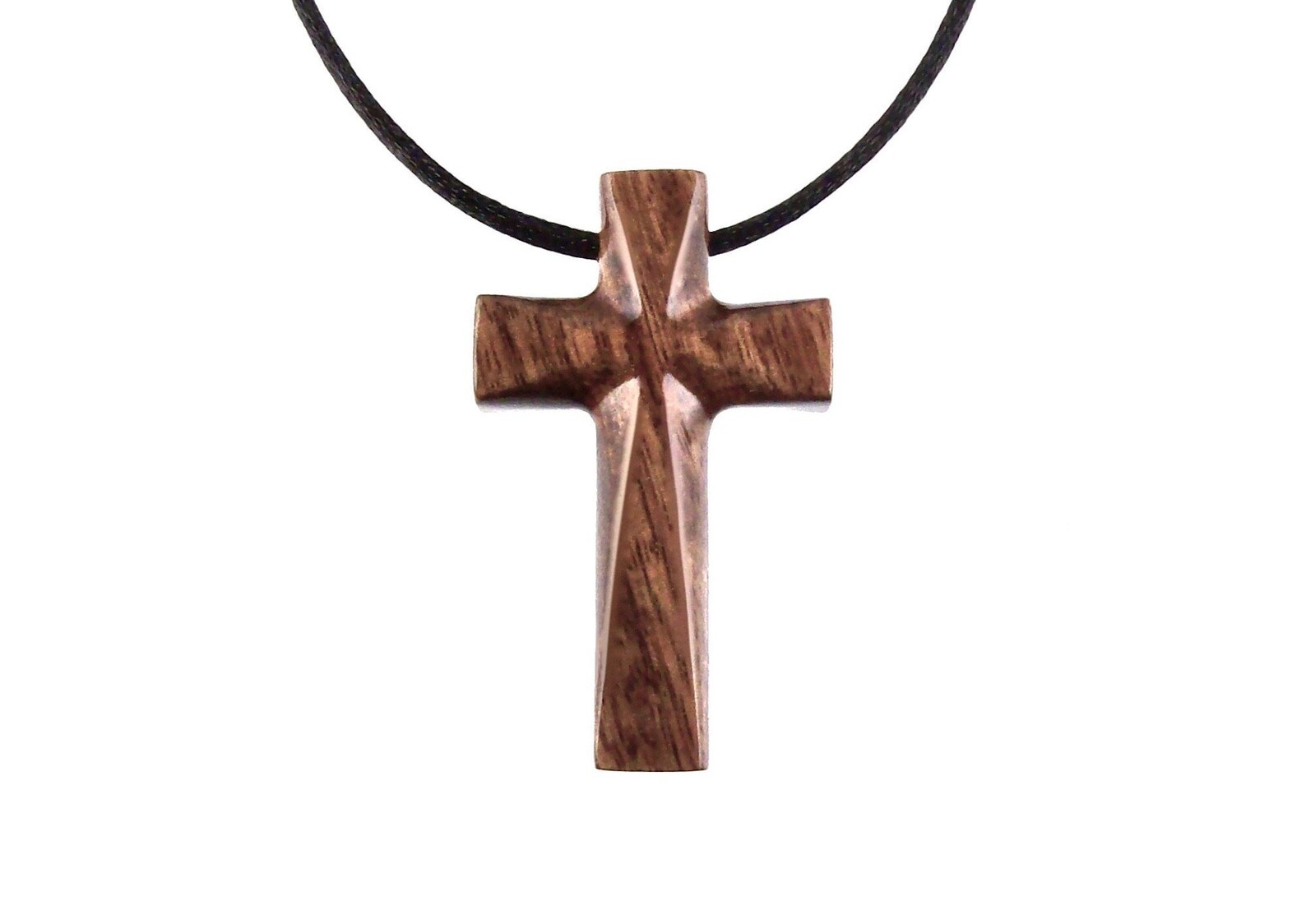 Hand Carved Wooden Cross Necklace Handmade Wooden Cross Etsy