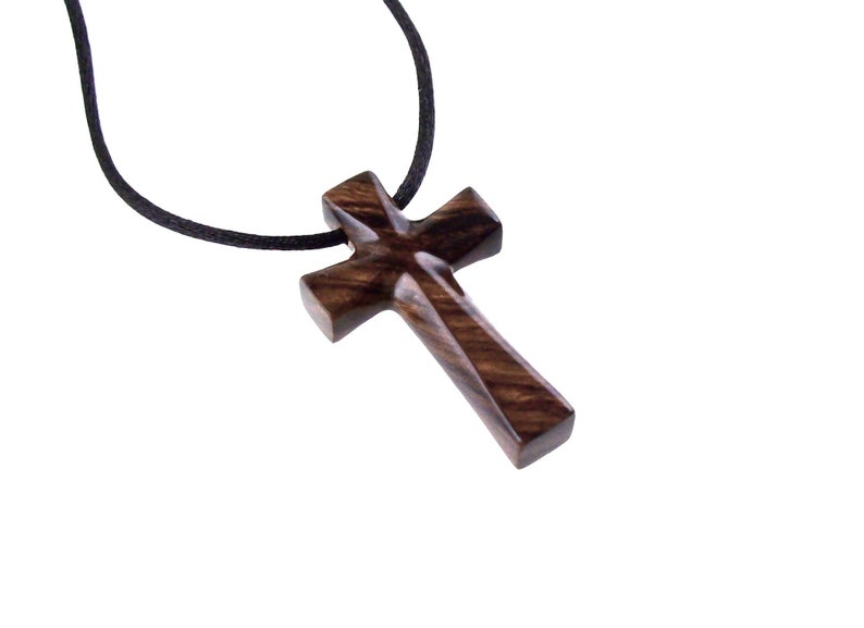 Hand Carved Wooden Cross Pendant Mens Wood Cross Necklace - Etsy