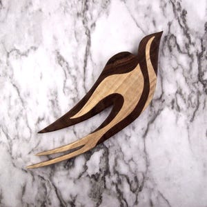 Flying Bird Wall Decor, Wooden Swallow Wall Hanging, Handmade 5th Anniversary Gift, Spring Wood Art Decoration, Nursery Accent