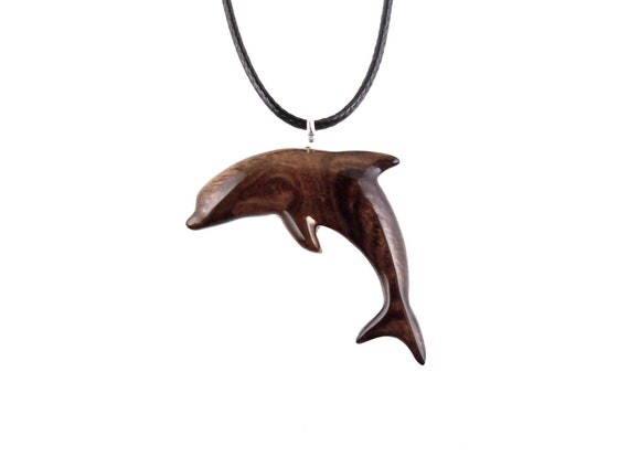 Dolphin Necklace Hand Carved Wooden 