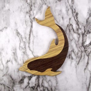 Dolphin Wall Decor, Handmade Wooden Marine Life Art, Nautical Wood Home Decor