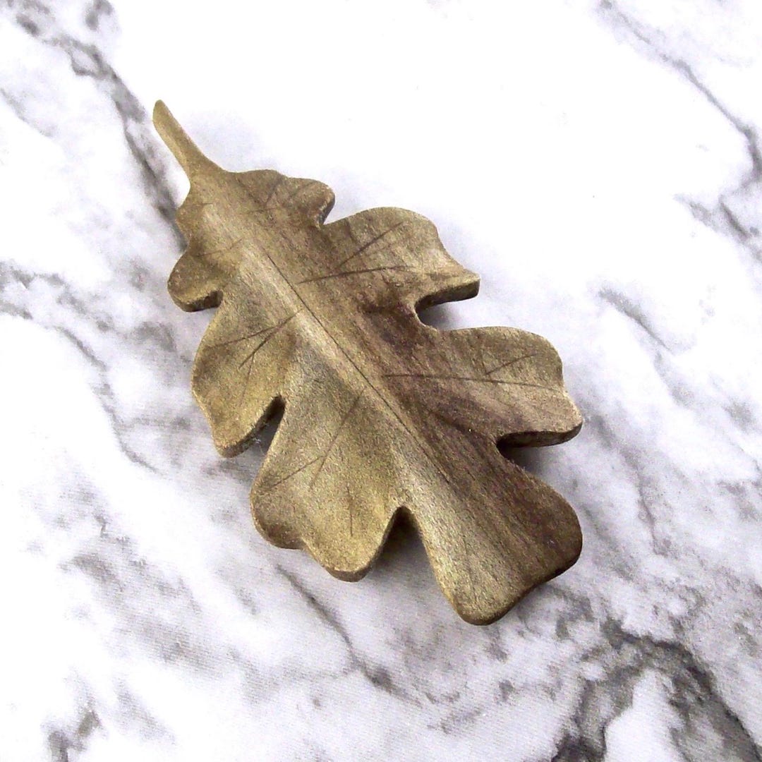 Wood Oak Leaf Magnet, Wooden Fridge Magnet Hand Carved in Poplarwood ...