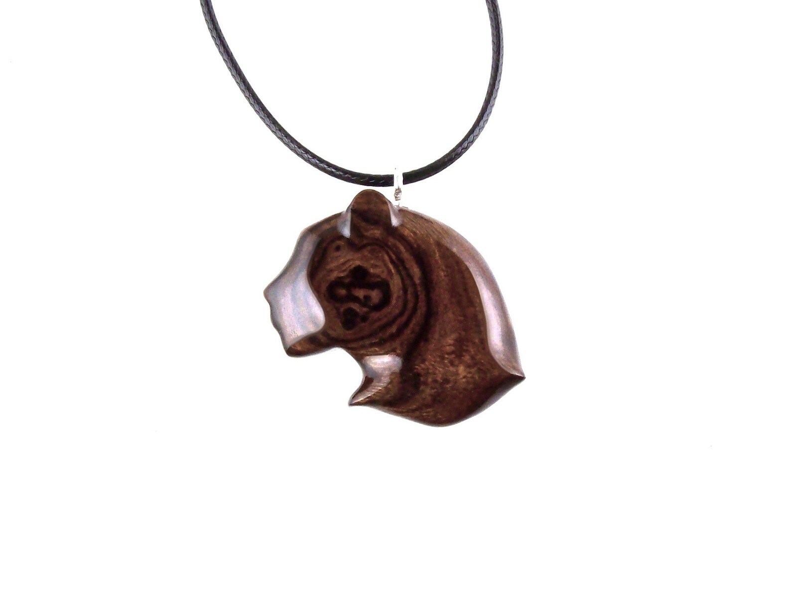 Jaguar Head Pendant Hand Carved Panther Necklace Wooden Etsy