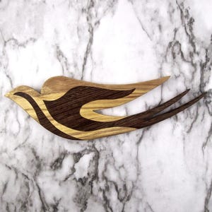 Wooden Swallow Wall Decor, Handmade Flying Bird Wall Hanging, 5th Anniversary Gift, Nursery Room Art Decoration